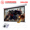 Codegen EX-24 MOTORLU PROJEKSİYON PERDESİ 240x200 Elektrikli Uzaktan Kumandalı (Arkası Siyah Fonlu - Duvar/Tavan Asılabilir)(1923)