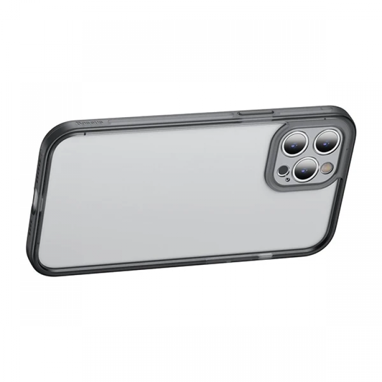 Baseus iPhone 12 Pro Max Kamera Lens Koruyuculu Frame Kılıf-(5775)