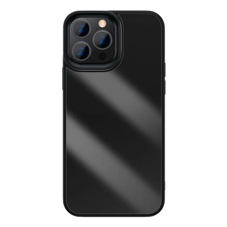 Baseus Crystal iPhone 13 Pro 6.1 Kılıf Jel Çerçeve Zırhlı Silikon Kılıf-(5775)