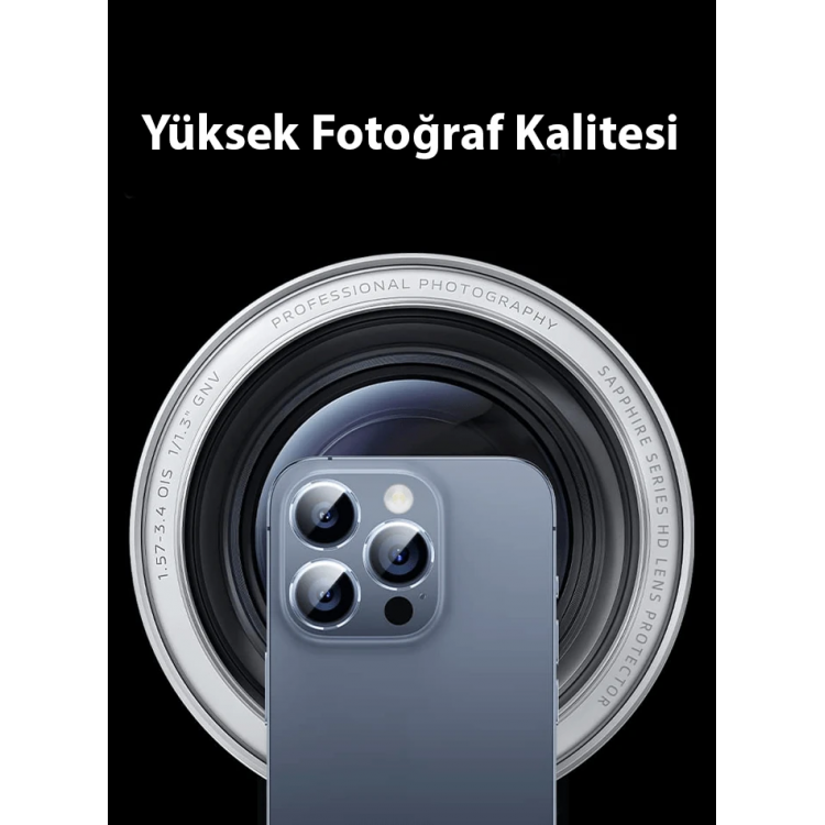 Baseus iPhone 15/15 Plus için Sapphire Serisi HD Cam Kamera Koruyucu-(5775)