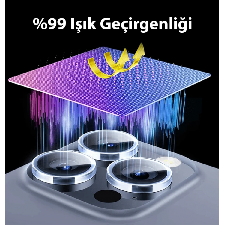 Baseus iPhone 15/15 Plus için Sapphire Serisi HD Cam Kamera Koruyucu-(5775)