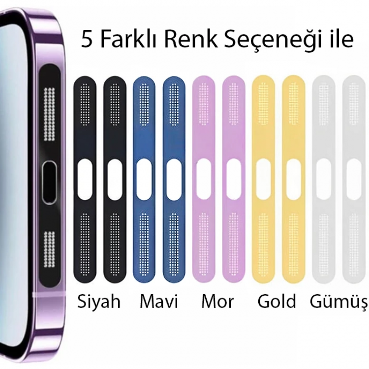 Ally iPhone 15 Pro Max  İçin Anti-Dust Toz Ve Kir Önleyici Sticker 2 Adet Set-(5775)