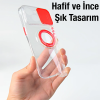 Ally iPhone 13 Mini 5.4inç Kılıf Sürgülü Kamera Lens Korumalı Yüzük Standlı Silikon Kılıf-(5775)