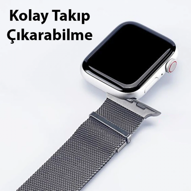 Dux Ducis Apple Watch 38/40/41MM için Milanese Premium Milano Loop Kayış Kordon-(5775)