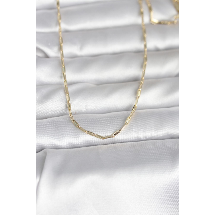 CM 14K Gold Renk İnce Ataç Zincir Model 60 cm Kadın Kolye 5886