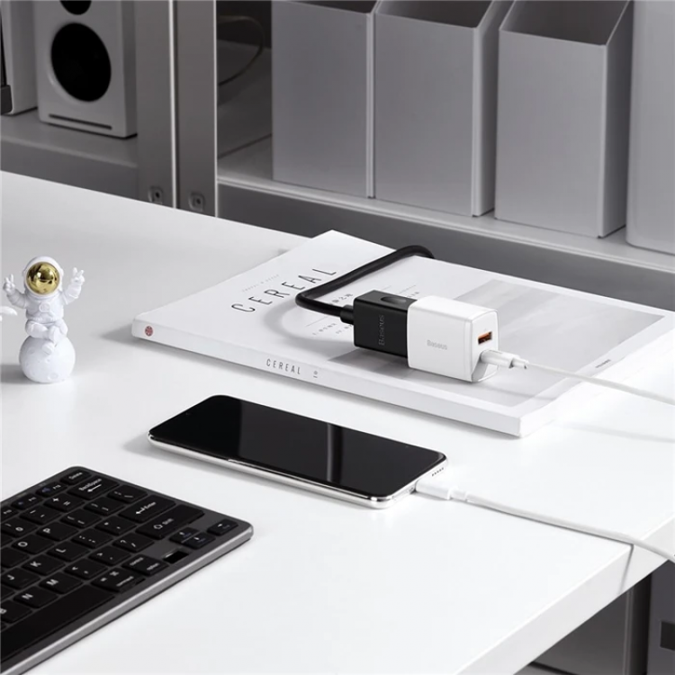 BASEUS PowerCombo Mini Power Strip 1AC 10 m Güç Kablosu /EU + UK Fiş Adaptörleri Dahil-(5775)