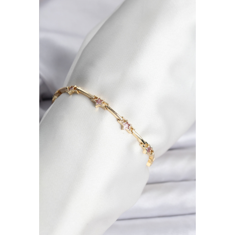 Yıldız Model Gold Renk Pirinç Bileklik 5886