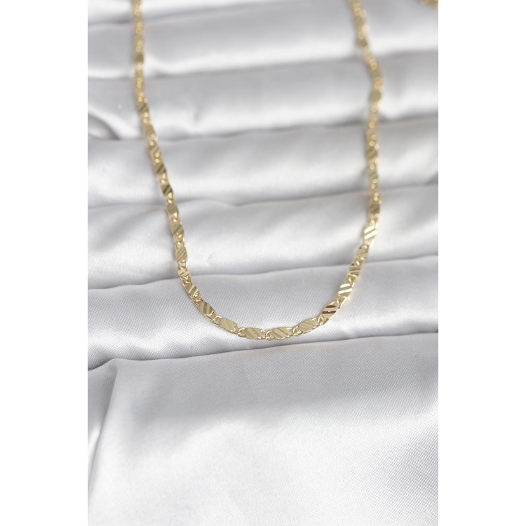 CM 14K Gold Renk Çizgi Lazer Model 60 cm Kadın Kolye 5886