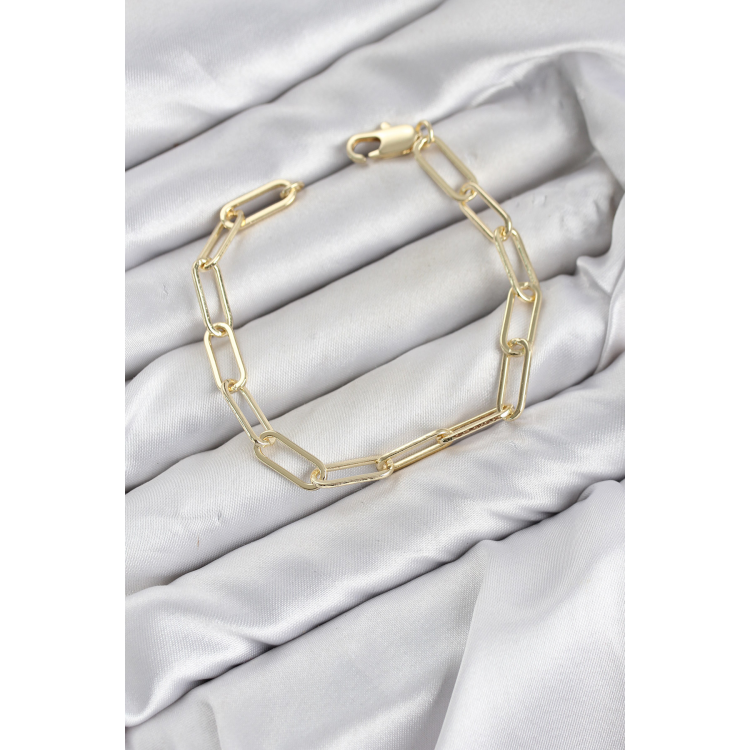 CM Ataş Zincir Model Gold Renk Pirinç Kadın Bileklik 5886