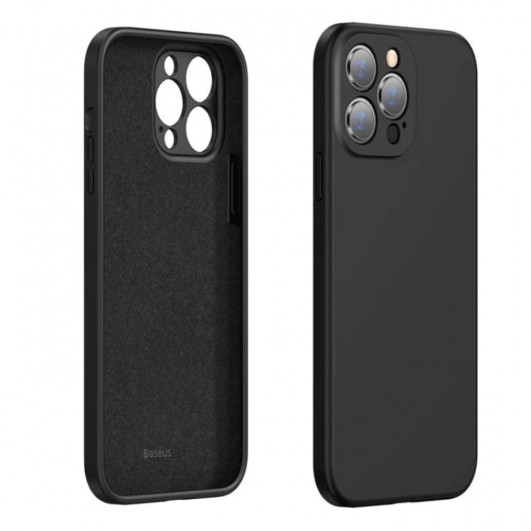 Baseus Liquid iPhone 13 Pro Kılıf Kamera Korumalı İçi Kadife Silikon Kılıf-(5775)
