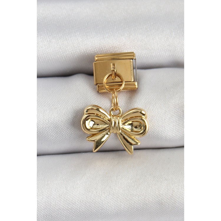 316L Çelik Sallantılı Fiyonk Model Gold Renk Nomination Charm 5886