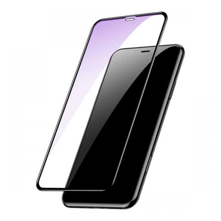 Baseus İphone 11 Pro Max 0.20mm Anti Blue Ray Tam Ekran Koruyucu-(5775)