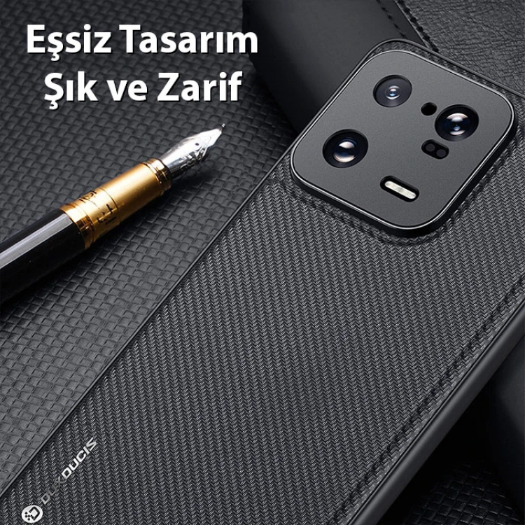 Dux Ducis Xiaomi 13 Pro Fino Serisi Premium Dokuma Silikon Kılıf-(5775)