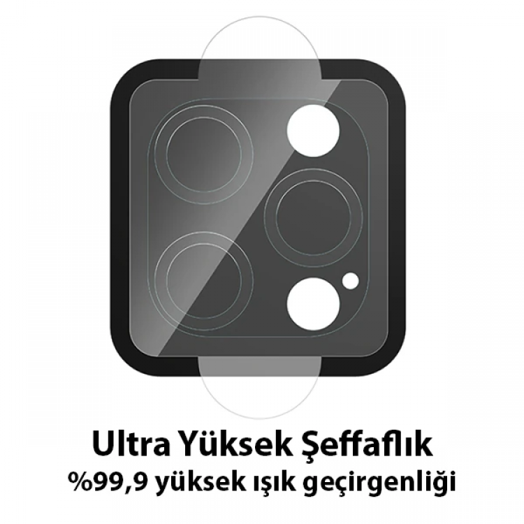 ALLY İPhone 13 Pro-13 Pro Max Tempered Glass Cam Kamera Koruyucu-(5775)