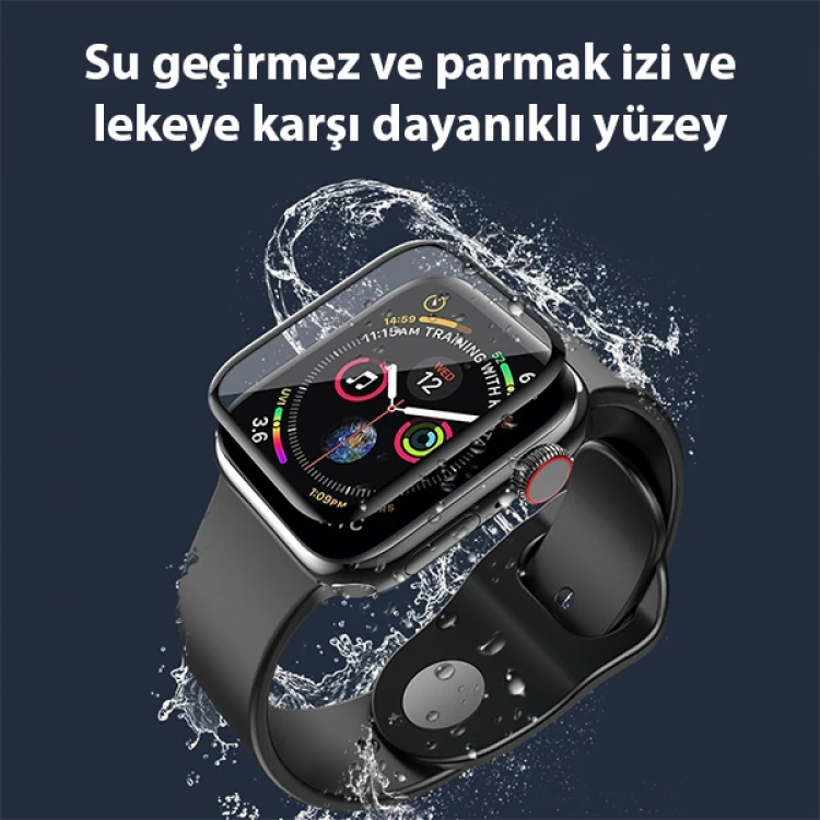 Apple Watch 7-8 41mm 3D PMMA Kavisli Full Cam Ekran Koruyucu PET-(5775)