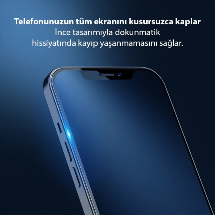 GOR iPhone 12-12 Pro 6.1 9D Hardening Tempered Full Cam Ekran Koruyucu-(5775)