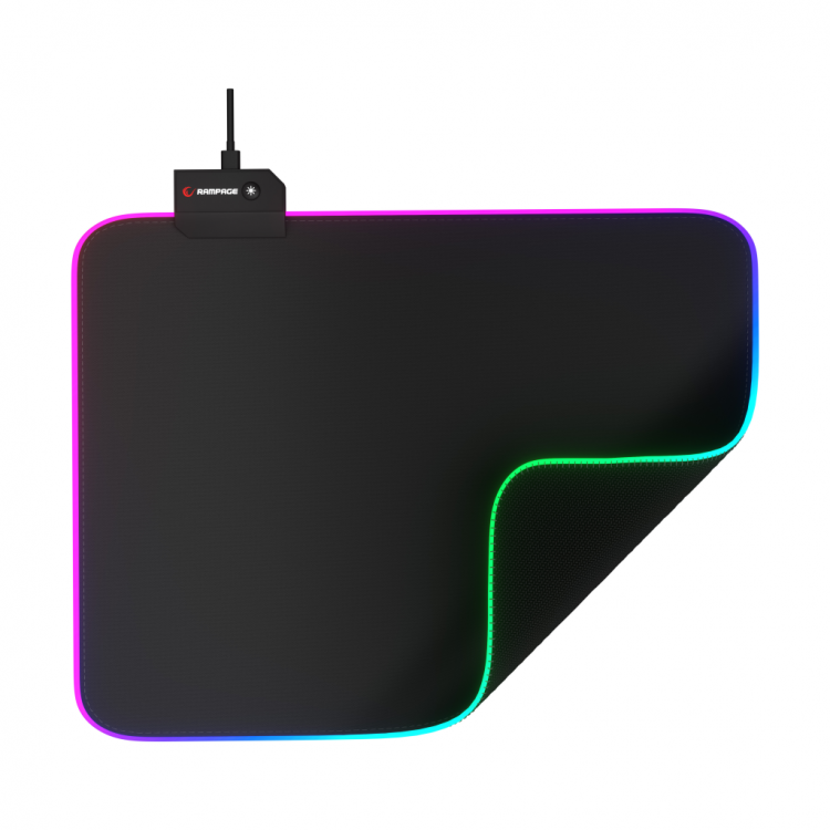 Rampage MP-21 PULSAR M RGB 252x328x3mm RGB Led Gaming MOUSE PAD (Siyah)(1923)