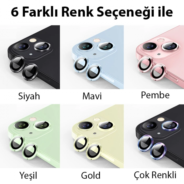 ALLY iPhone 15/15 Plus Tempered Kamera Lens Koruma Camı-(5775)