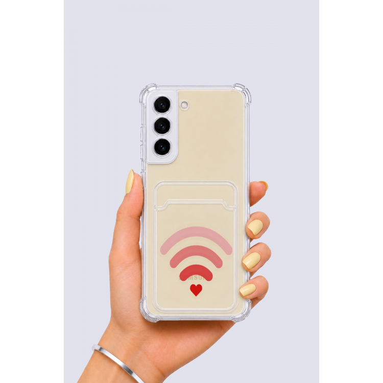 Samsung Galaxy S22 Kartlıklı Aşk Sinyali Desenli Kılıf