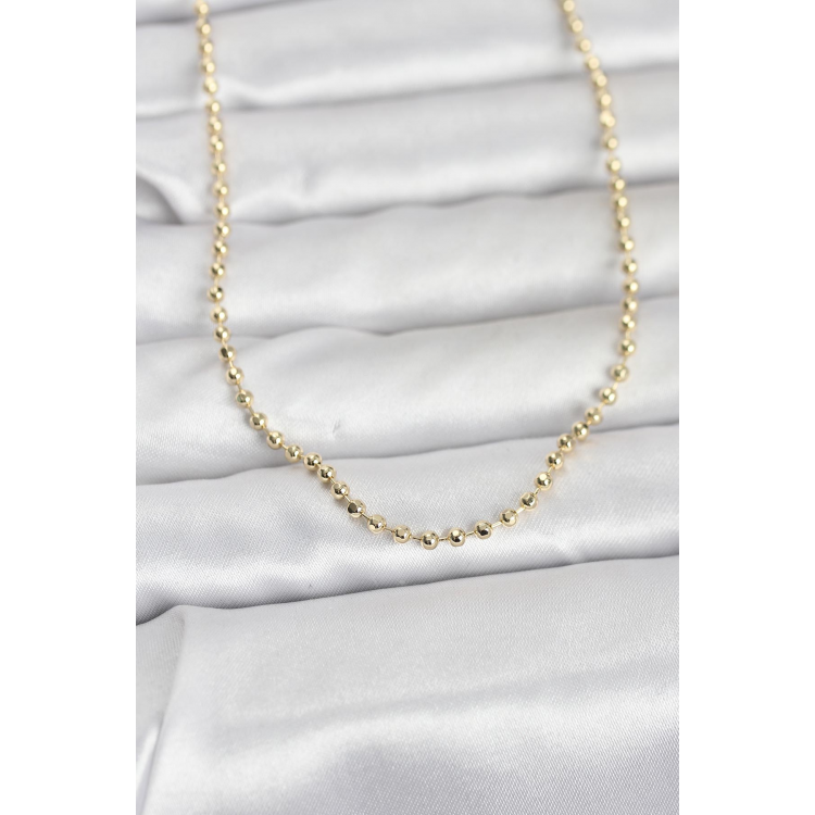 CM 14K Gold Renk Top Zincirli Model 60 cm Kadın Kolye 5886