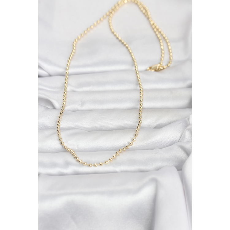 CM 14K Gold Renk Top Zincirli Model 60 cm Kadın Kolye 5886