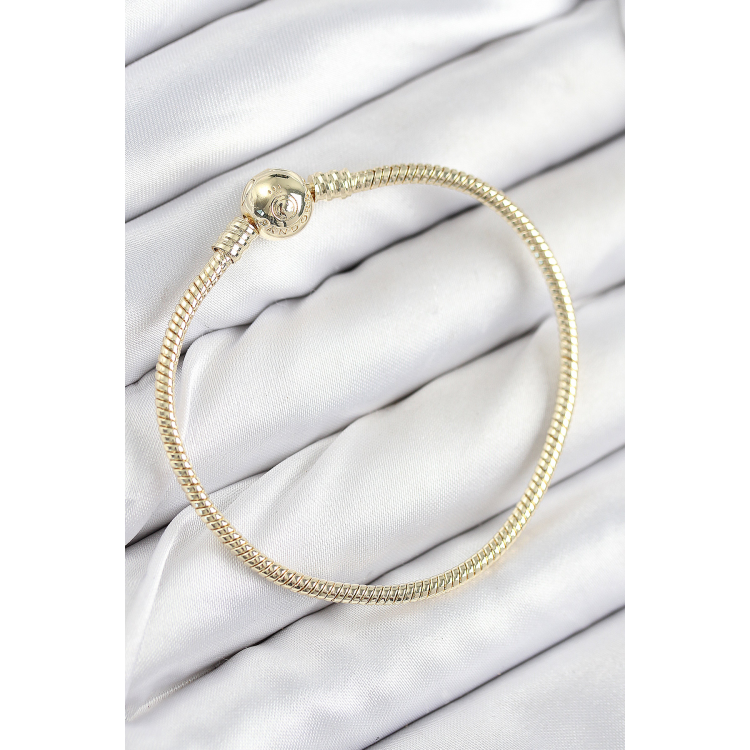 Pirinç Charm Topcuk Model Gold Renk Kadın Bileklik 5886
