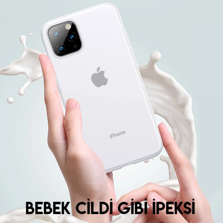 Baseus Jelly Liquid Silica Gel iPhone 11 Pro Max 6.5 Kılıf Şeffaf Sıvı Silikon Kılıf-(5775)