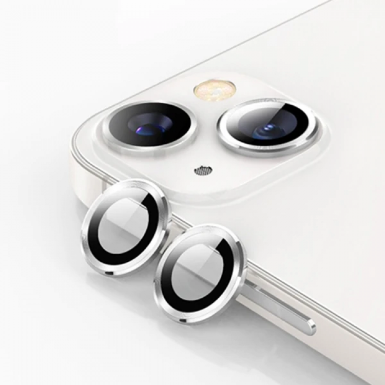 ALLY İPhone 13 - 13 Mini 3D Metal Çerçeveli Kamera Lens Koruyucu-(5775)