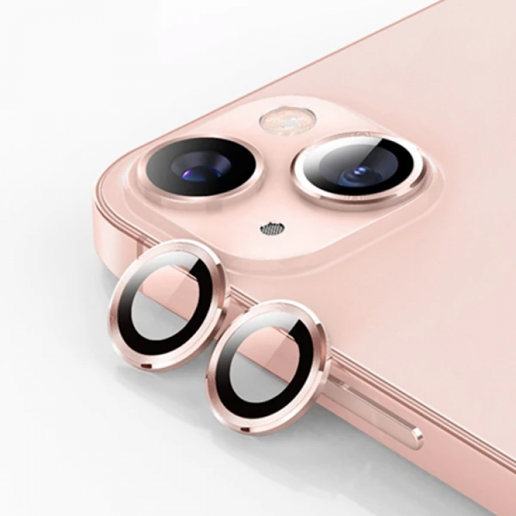 ALLY İPhone 13 - 13 Mini 3D Metal Çerçeveli Kamera Lens Koruyucu-(5775)