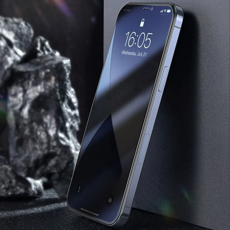 Baseus İPhone 12 mini Ekran Koruyucu 023mm Anti Spy Çerçeveli Tempered Cam Ekran Koruyucu 2 Adet Se-(5775)
