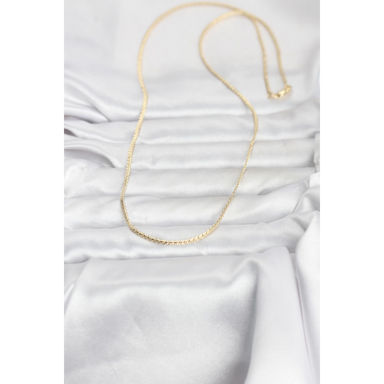CM 14K Gold Renk Yassı Zincir Model 60 cm Kadın Kolye 5886