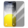 Baseus Crystalline iPhone 15 Privacy Hayalet Full Koruma Cam Ekran Koruyucu-(5775)