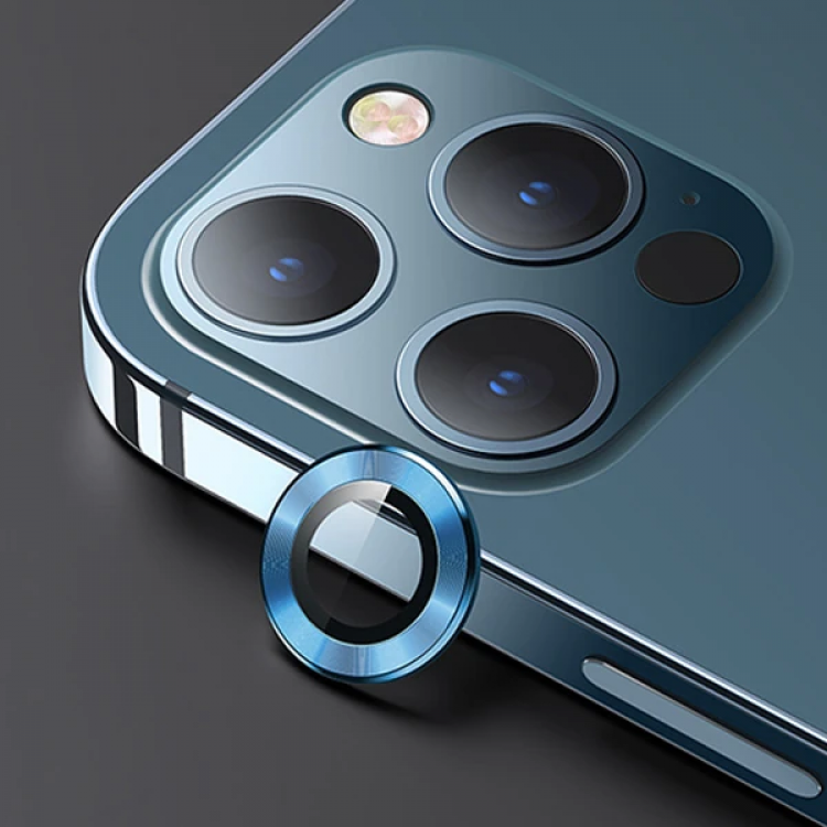 USAMS İphone 12 Pro Max 3D Metal Çerçeveli Kamera Lens Koruyucu-(5775)