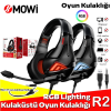 XMOWi R2 Gaming Mikrofonlu RGB Oyuncu Kulaklılığı Gurultu Engelleyici Kulaklik-(5775)