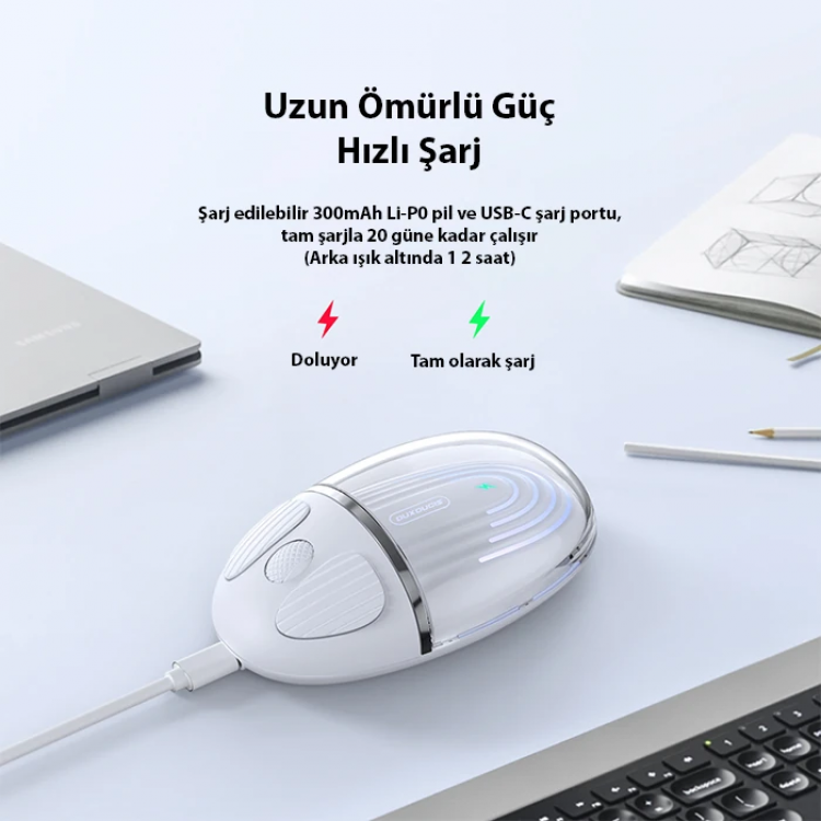 Dux Ducis CM Series Kablosuz Bluetooth 2.4GHz Şeffaf Mouse-(5775)