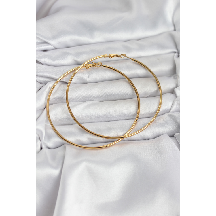 316L Çelik Gold Renk 75 mm Halka Küpe 5886