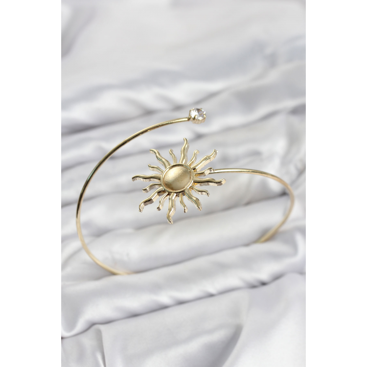 Pazu Bileklik Gold Renk Pirinç Güneş Model 5886