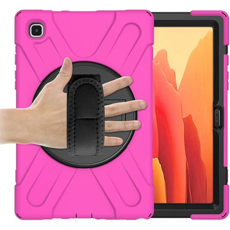 Galaxy Tab A7 10.4 SM-T500-T505-T507 Kılıf Shockproof 3 Katmanlı Standlı Zırh Kılıf Kalem Yerli-(5775)