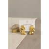 316L Çelik Gold Renk Vintage 3D Dalgalı Model Küpe 5886