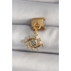 316L Çelik Gold Renk Sallantı Zirkon Taşlı Göz Model Nomination Charm 5886