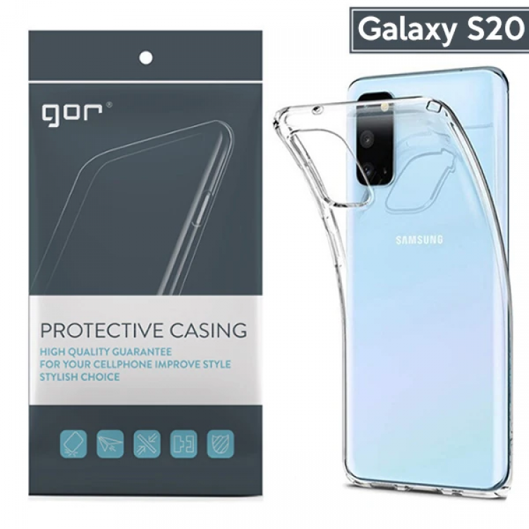 GOR Samsung Galaxy S20 Kamera Korumalı Ultra Slim Silikon Kılıf-(5775)