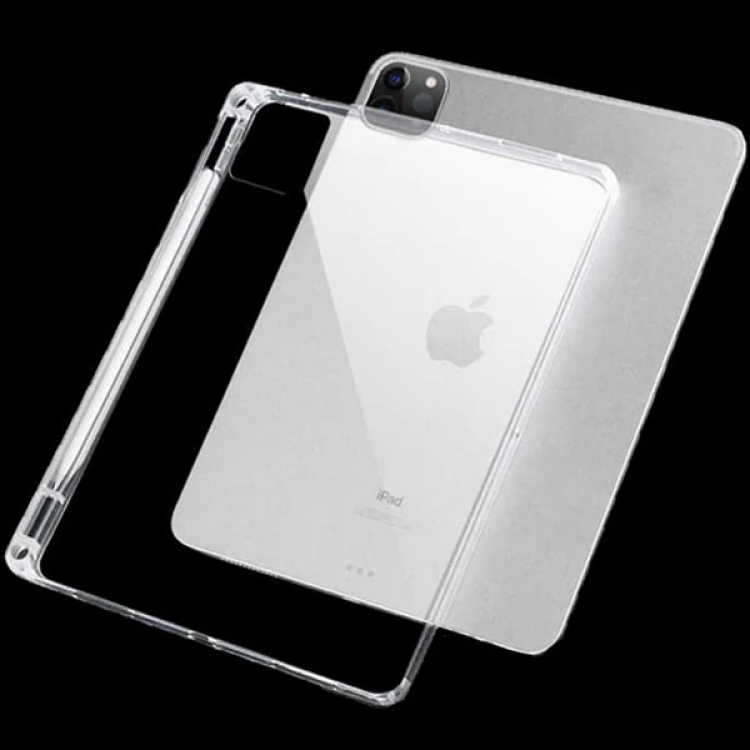 ALLY iPad Pro 12.9-inch (2021)-(2020)-(2018) Kalem Yerli Şeffaf Silikon Kılıf-(5775)