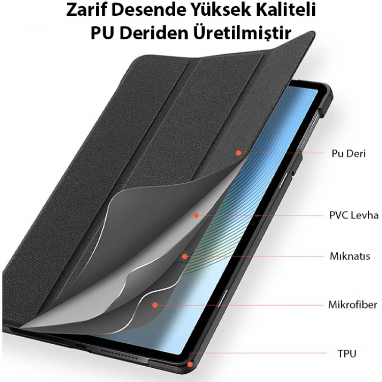 Dux Ducis Lenova Tab M10 10.6 Domo Series Premium Deri Kılıf-(5775)