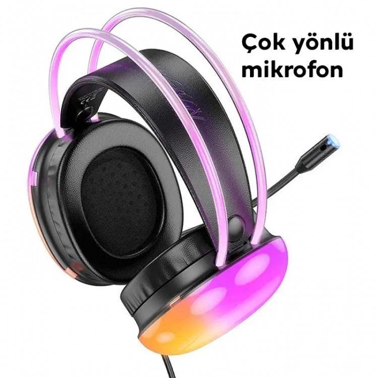 HOCO W109 Plus Rich USB7.1 Gaming Kulaküstü Kulaklık-(5775)