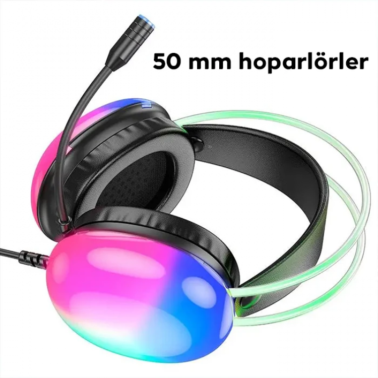 HOCO W109 Plus Rich USB7.1 Gaming Kulaküstü Kulaklık-(5775)