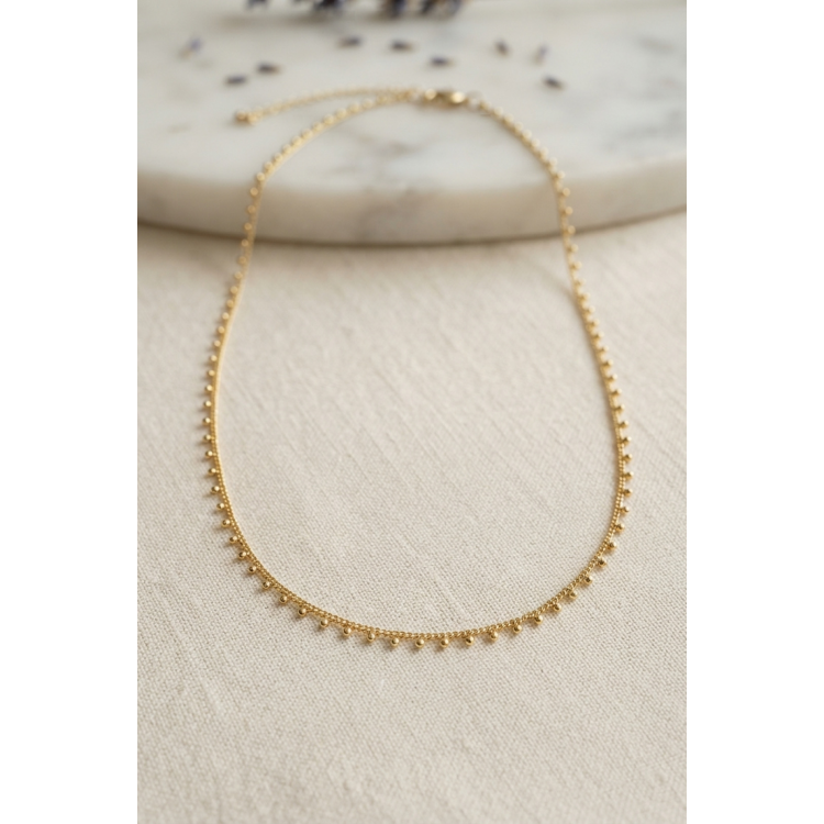Gold Renk Topçcuk Model 60 cm Kadın Kolye 5886