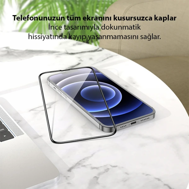 GOR iPhone 13 Mini 5.4 9D Hardening Tempered Full Cam Ekran Koruyucu-(5775)