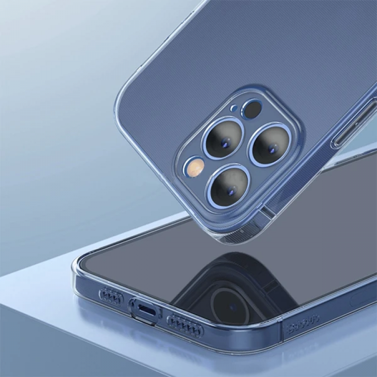 Baseus Simple Case İPhone 12 Pro Max 6.7 İnce Şeffaf Silikon Kılıf-(5775)
