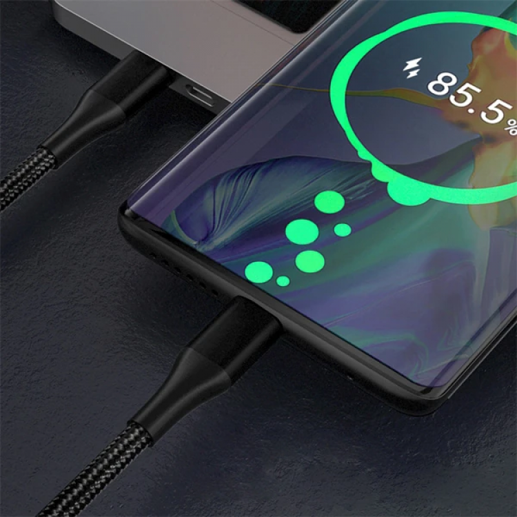 ALLY PD 100W 5A Hızlı Şarj Usb Type-C Kablo 1Metre Kevlar Kablo-(5775)