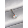 316L Çelik Gümüş Renk Zirkon Taşlı Kalp Tragus Piercing 5886